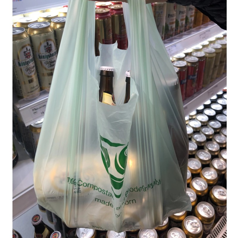 Compostable grocery t shirt bags wholesale